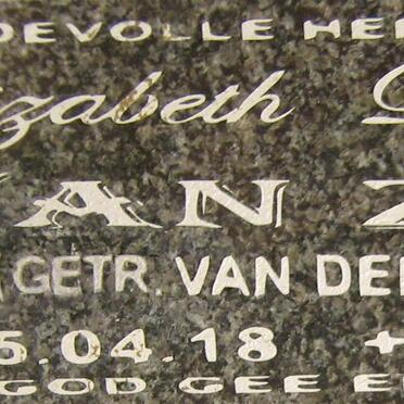 BERG Elizabeth Dorothea, van der voorheen VAN ZYL 1945-2014