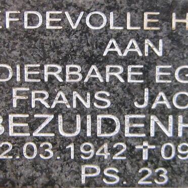 BEZUIDENHOUT Frans Jacobus 1942-2014