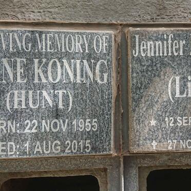 BARKER Jennifer May 1947-2017 :: KONING Diane nee HUNT 1955-2015