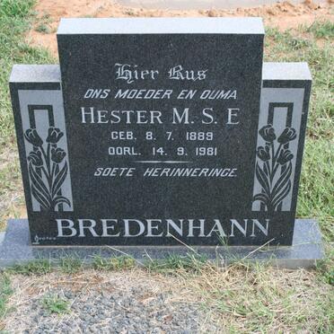 BREDENHANN Hester M.S.C. 1889-1981