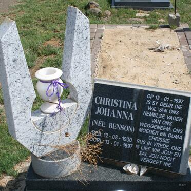 BENSON Christina Johanna 1930-1997