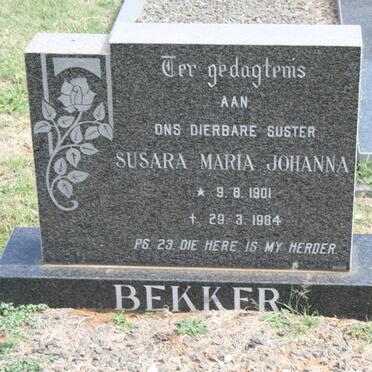 BEKKER Susara Maria Johanna 1901-1984