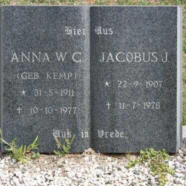 GEYSER Jacobus J. 1907-1978 &amp; Anna W.C. KEMP 1911-1977