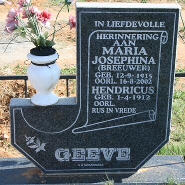 GEEVE Hendricus 1912 &amp; Maria Josephina BREEUWER 1915-2002