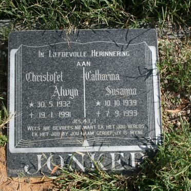 JONKER Christofel Alwyn 1932-1991 &amp; Catharina Susanna 1939-1993