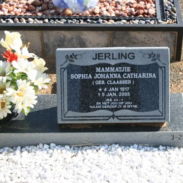 JERLING Sophia Johanna Catharina nee CLAASSEN 1917-2005