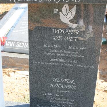 KLEINHANS Wouter De Wet 1944-2004 &amp; Hester Johanna KLEINGELD 1946-