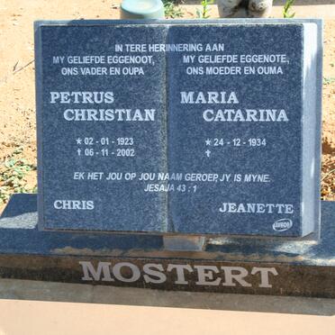 MOSTERT Petrus Christian 1923-2002 &amp; Maria Catarina 1934-