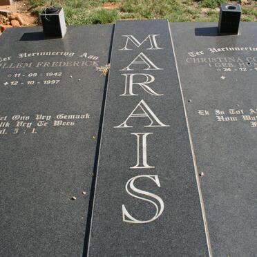 MARAIS Willem Frederick 1942-1997 &amp; Christina Cornelia HUMAN 1942-