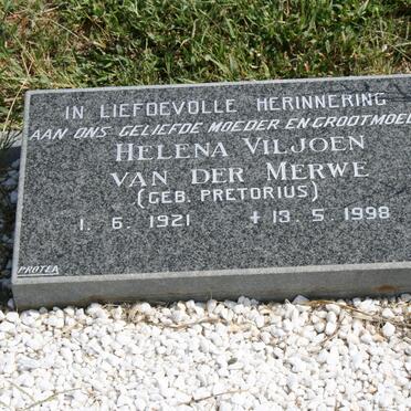 MERWE Helena Viljoen, van der nee PRETORIUS 1921-1998