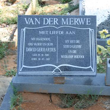 MERWE Dawid Gerhardus, van der 1949-2003