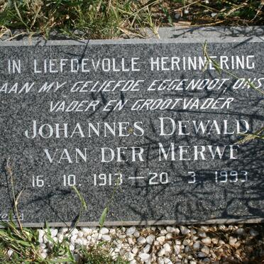 MERWE Johannes Dewald, van der 1913-1993