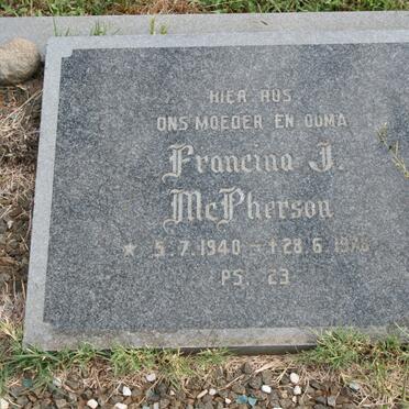 McPHERSON Francina J. 1940-1978
