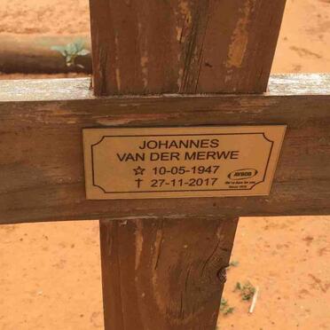 MERWE Johannes, van der 1947-2017