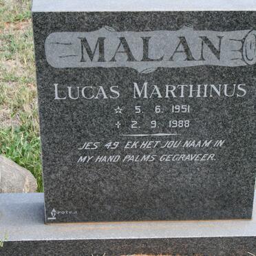 MALAN Lucas Marthinus 1951-1988