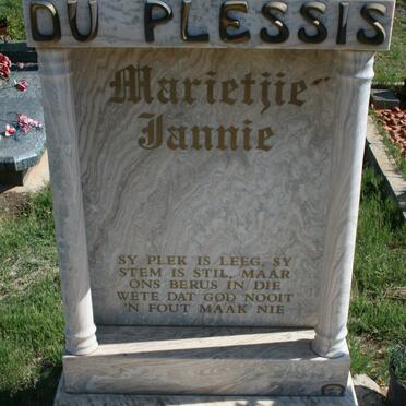 PLESSIS Marietjie Jannie, du