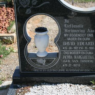 THERON David Eduard 1921-1998 &amp; Jacoba Margaretha VAN TONDER 1927-