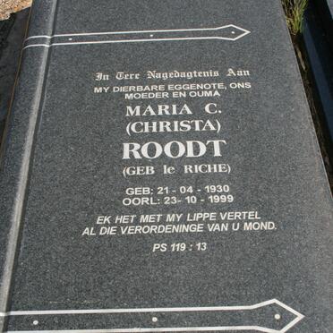 ROODT Maria C. nee LE RICHE 1930-1999