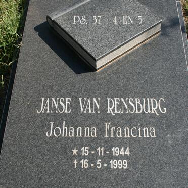 RENSBURG Johanna Francina, Janse van 1944-1999