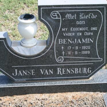 RENSBURG Benjamin, Janse van 1925-1989