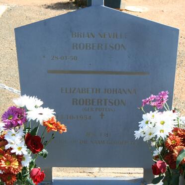 ROBERTSON Brian Neville 1950- &amp; Elizabeth Johanna POTTAS 1954-