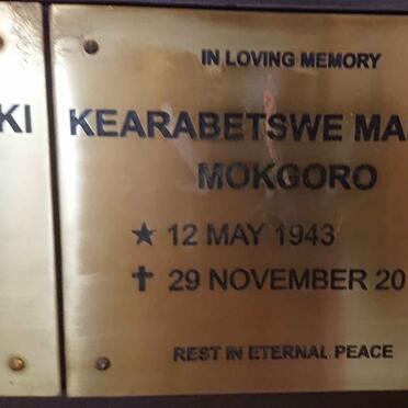MOKOORO Kearabetswe Martha 1943-2018