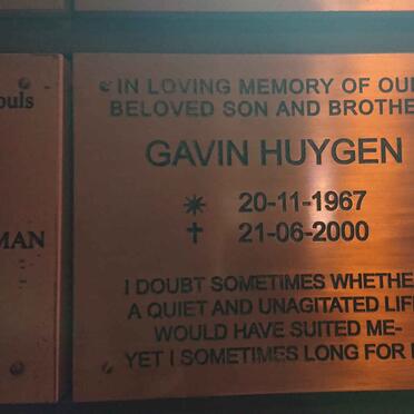 HUYGEN Gavin 1967-2000