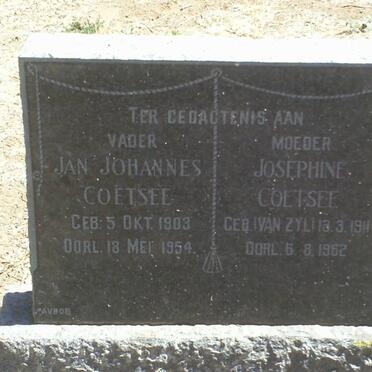 COETSEE Jan Johannes 1903-1954 &amp; Josephine VAN ZYL 1911-1962