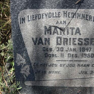 DRIESSEL Marita, van 1947-1950