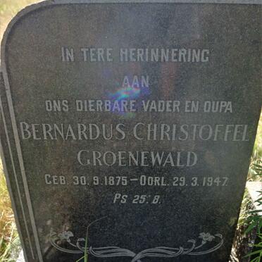 GROENEWALD Bernardus Christoffel 1875-1947