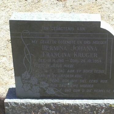 KRUGER Hermina Johanna Francina 1910-1954
