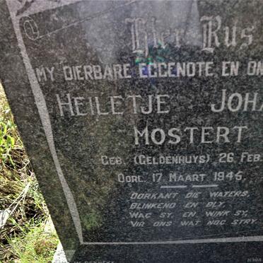MOSTERT Heiletje Johanna nee GELDENHUYS 1908-1945