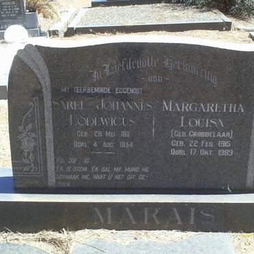MARAIS Sarel Johannes Lodewicus 1911-1954 &amp; Margaretha Louisa GROBBELAAR 1915-1989