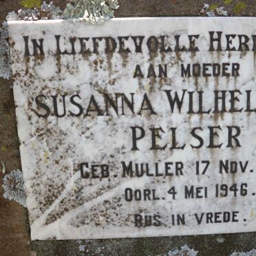 PELSER Susanna Wilhelmiena nee MULLER 1856-1946