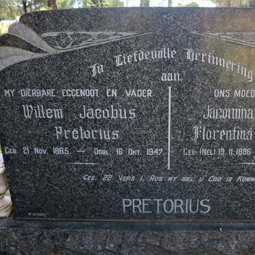 PRETORIUS Willem Jacobus 1885-1947 &amp; Jacomina Francina Florentina NEL 1886-1964