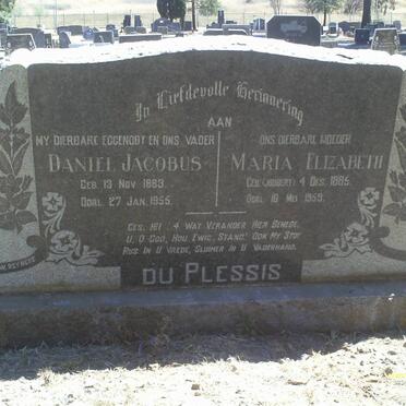 PLESSIS Daniel Jacobus, du 1883-1955 &amp; Maria Elizabeth JOUBERT 18851959