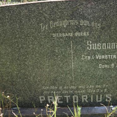 PRETORIUS Susanna Maria nee VORSTER 1898-1944