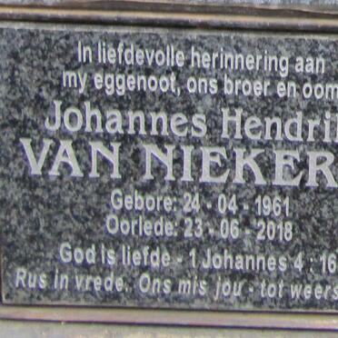 NIEKERK Johannes  Hendrik, van 1961-2018