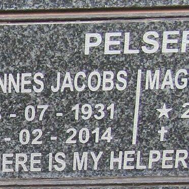 PELSER Johannes Jacobs 1931-2014 &amp; Magdalena Maria 1933-