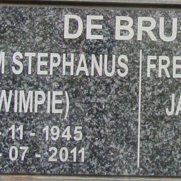 BRUYN Willem Stephanus, de 1945-2011 &amp; Fredrika H? Jacoba 1949-