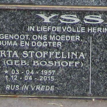 YSSEL Alberta Stoffelina nee BOSHOFF 1957-2015