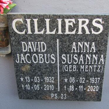 CILLIERS David Jacobus 1932-2010 & Anna Susanna MENTZ 1937-2020