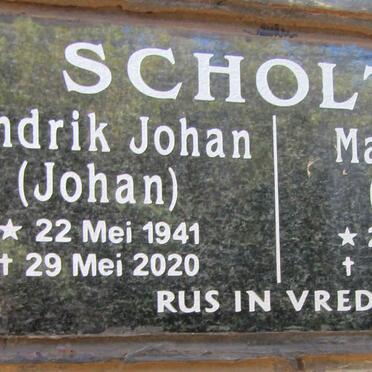 SCHOLTZ Hendrik Johan 1941-2020 en Maria E.H. 1940-