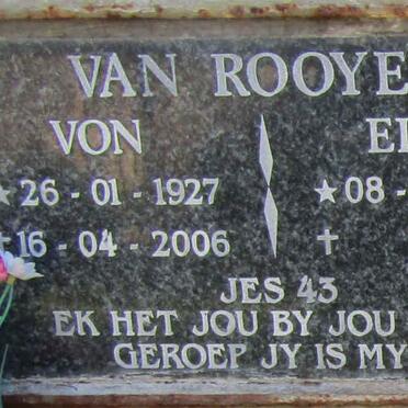 ROOYEN Von, van 1927-2006 &amp; Elsie 1927-