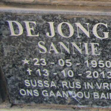 JONGH Sannie, de 1950-2013