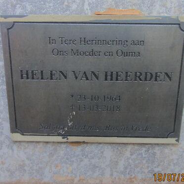 HEERDEN Helen, van 1964-2018