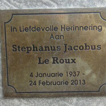 ROUX Stephanus Jacobus, le 1937-2013