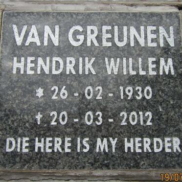 GREUNEN Hendrik Willem, van 1930-2012