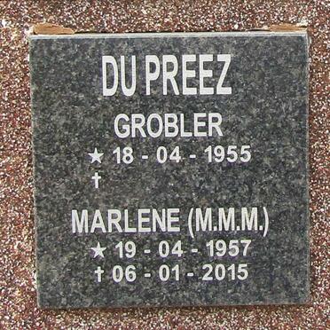 PREEZ Grobler, du 1955- &amp; M.M.M. 1957-2015