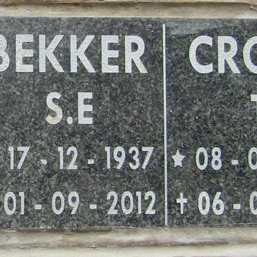 BEKKER S.E. 1937-2012 :: CROUS T. 1934-2016